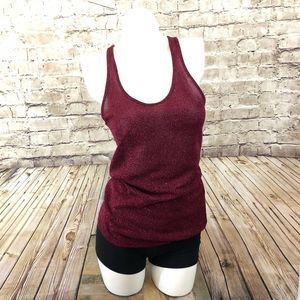 NWOT Express burgundy racer back tank top medium